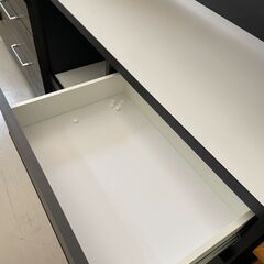 ジモティ来店特価!!　食器棚　土井インテリア　ブラック×ホワイト　J-0619