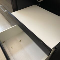ジモティ来店特価!!　食器棚　土井インテリア　ブラック×ホワイト　J-0619