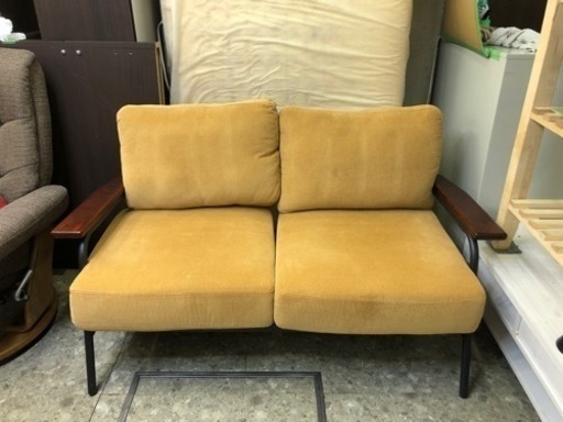 2人掛けコーデュロイソファ