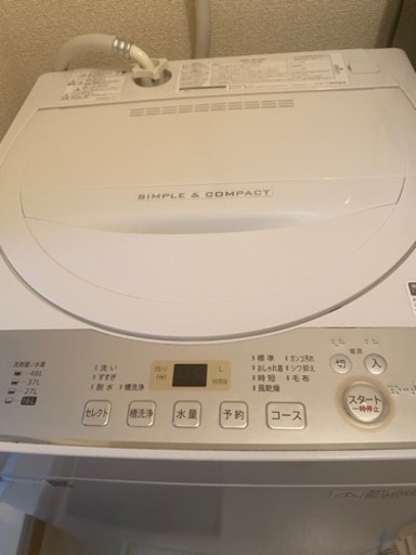 シャープ　洗濯機　2019年製