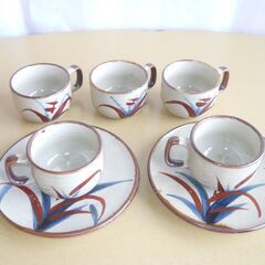 カップ＆ソーサー　ミニカップ　和風　和食器（カップ・お皿・お猪口）　茶系の画像
