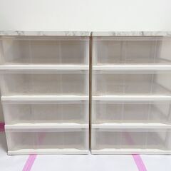 【無料・譲ります】４段チェスト クリア アイリスオーヤマ (リメ...