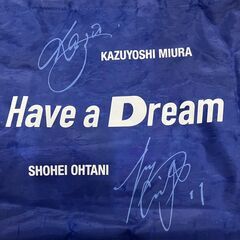 大谷翔平・三浦知良サインプリントバッグ（リポビタンD販促品）の画像