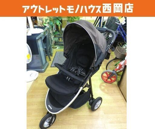 アップリカ 3輪ベビーカー スムーヴ ブラウン系 生後1か月頃～ ハイシート 大きめ幌 ベビーバギー　西岡店