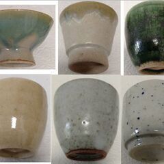 中古 土系 お猪口  おちょこ ぐい吞み 6客（6種）セット 昭...
