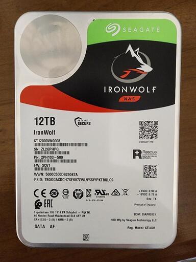 ハードディスク（seagate lronwolf）