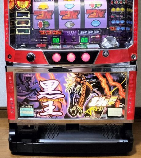 【パチスロ実機】サミー★『初代』北斗の拳（黒王パネル）【コイン不要機付】４号機・レア・希少台