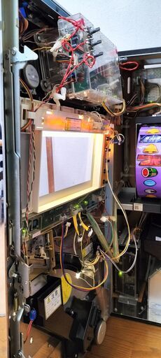 【パチスロ実機】サミー★『初代』北斗の拳（黒王パネル）【フルオートプレイ機能付コイン不要機】４号機・レア・希少台