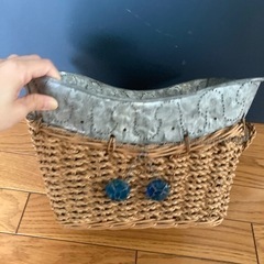 ラタン　アンティーク風かごの画像
