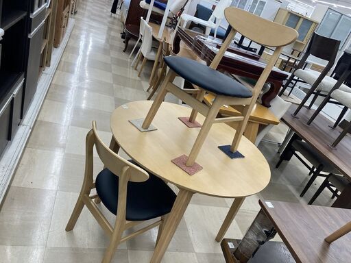 ダイニング3点セット　タマリビング　ブルック　ﾅﾁｭﾗﾙ