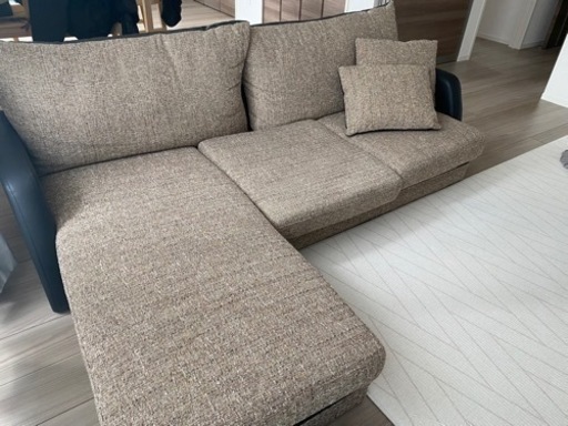【ほぼ新品】ベージュ　3人掛けソファー　L字　幅176cm