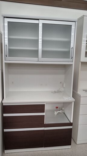 ★ジモティ割あり★  レンジボード ブラウン H198×D49.5×W105 クリーニング済み TJ1058