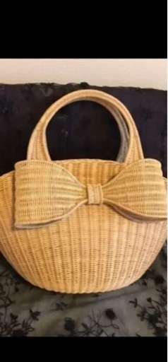 アナトリエ　カゴバッグ　リボン　中古
