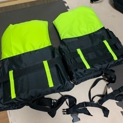 救命胴衣2点セット　防災 呼び子付き 子供用 大人用 男女兼用 川遊び ボート の画像