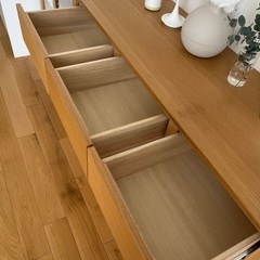 無印良品　脚付オーク材キャビネット　120cm