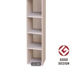 ニトリ カラーボックス 4段 白 ホワイトウォッシュ コンセント用ダクトの画像