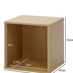 ほぼ未使用 キューブボックス ナチュラルウッド 茶色の画像