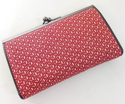 未使用保管品 印伝 財布 インデン 甲州 がま口財布 瓢箪柄 レッド系 ウォレット ☆ 札幌市 北区 屯田