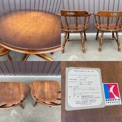 【キツツキマーク】ダイニングテーブルセット 2人掛け 椅子付 良品 リビングテーブル