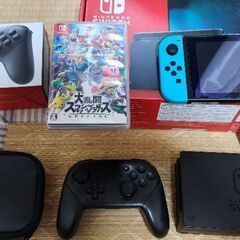 Nintendo Switch　本体、プロコン、スマブラ付き　値...