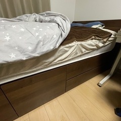 セミダブル　ベッド　コンセント　収納　高い　大きい　マットレス　付の画像