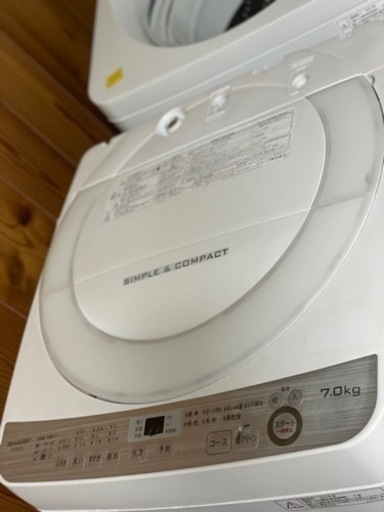 送料・設置込み　洗濯機　7kg SHARP 2018年
