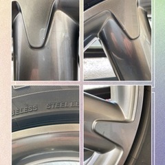【美品】18インチ7.5JJ +40 ホイール4本 ムラーノ純正（ハイグロス塗装）タイヤ山無しの画像
