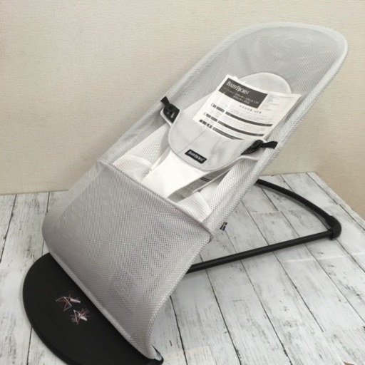 美品　ベビービョルン バウンサーバランスソフト メッシュ　グレー/ホワイト