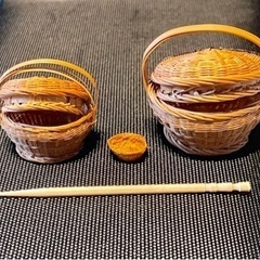 極小 竹細工 篭　ざる　値下げの画像