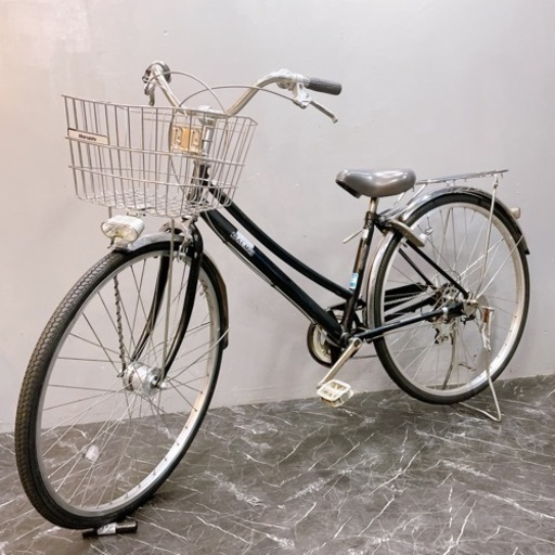 【111】一般車 ママチャリ マルイシ CALM ブラック 27インチ 変速付き ★整備済み