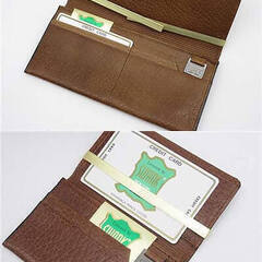 ss5161　未使用品　スワンク　長財布＆カードケース　ブラウン　メンズ　SWANK　ウォレット　札入れ　名刺入れ　カード入れ　薄型　シンプル　レザー　茶系　小銭入れ　男性用の画像