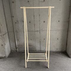 美品！木製 ハンガーラック 横74×高さ151×奥行37cm 衣...