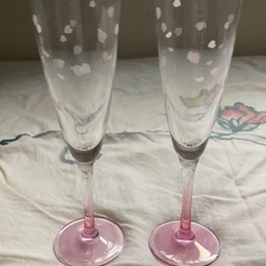 【未使用】ANNIVERSAIREフラワーシャワーペアフルートグラス