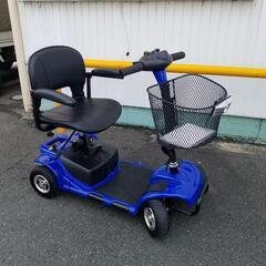 【美品】電動シニアカー/電動カート　ブルー　折り畳み可能　カゴ付き
