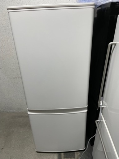 2020年製 三菱電機 2ドア冷蔵庫 MR-P15F-W/146L/右開き/静音設計/マットホワイト