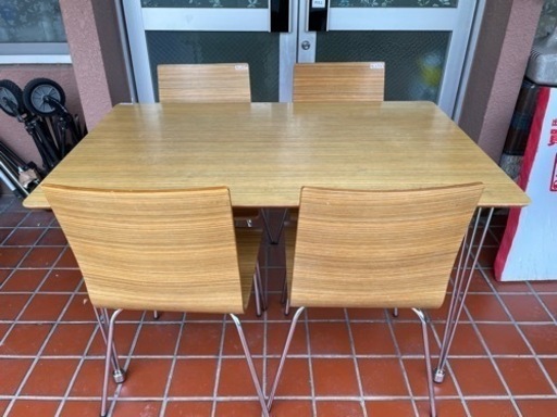 ダイニング テーブル イス セット 4人 木 組み立て セット③