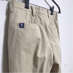 ゴルフ・ワークパンツ ベージュ色 ストレート ストレッチパンツの画像