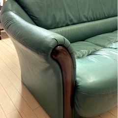 三人掛けソファー　合革　フェイクレザーの画像