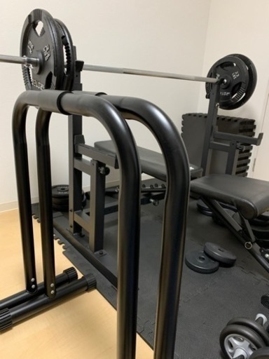 ベンチプレスセット80キロ　ディップスタンドおまけでつけます