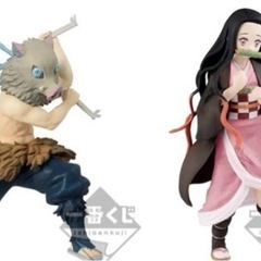【新品】嘴平伊之助 竈門禰豆子 鬼滅の刃 一番くじ フィギュア