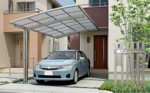 愛媛県外構　お洒落　施工費込み　LIXILカーポートネスカ　各サイズ　お洒落　外構