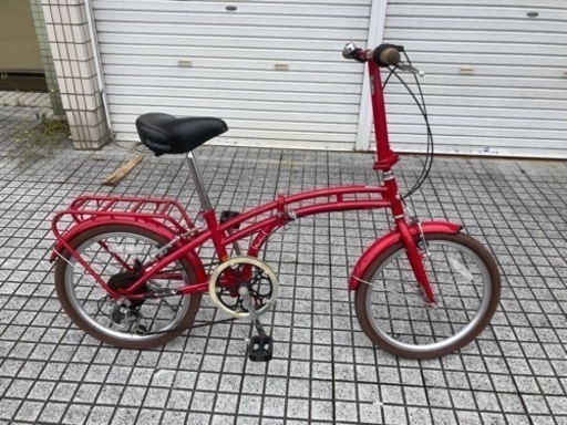 【20インチ折りたたみ】6段変速付　カラータイヤ使用❗️若林自転車　浜大津店　SALE中❗️