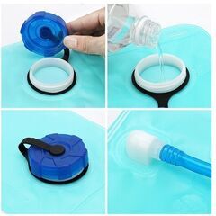 【新品】給水用 2L 折りたたみ 給水袋 携帯式ボトル チューブ付き 食品級TPU素材の画像