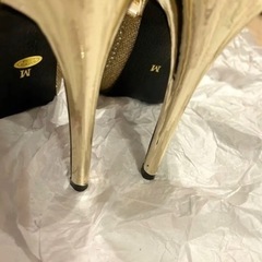 ゴールド ミュール ハイヒールの画像