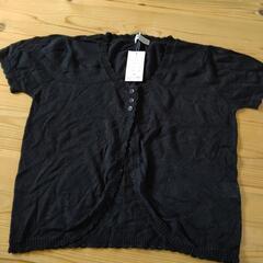 ladies/半袖ニットカーディガンLL/未使用品