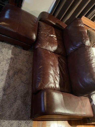 【引き取り決まりました】本革ソファー　オットマン　使用2年以内　定価20万