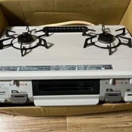 美品　リンナイ　2口ガスコンロ　都市ガス【NTM64BEL】(高さ) 218㎜ (幅) 596㎜ (奥行) 452㎜ 質 量：8.0kg