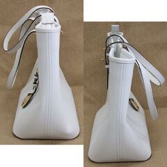  マイケルコース トートバッグ ショルダー ホワイト 白 44×25 肩掛け可 サークル型 MKロゴチャーム ☆ PayPay(ペイペイ)決済可能 ☆ 札幌市 豊平区 平岸の画像