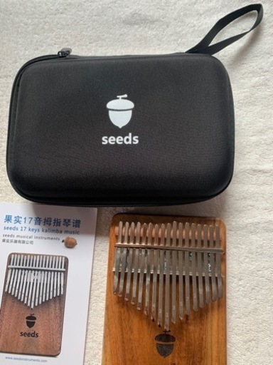 カリンバ　親指ピアノ 17Key 楽器 調音ハンマー 癒される音色　防振収納