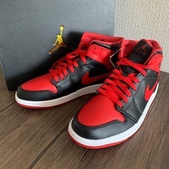 JORDAN1 ジョーダン1 ブラック／ファイアレッドMID 新品未使用！！